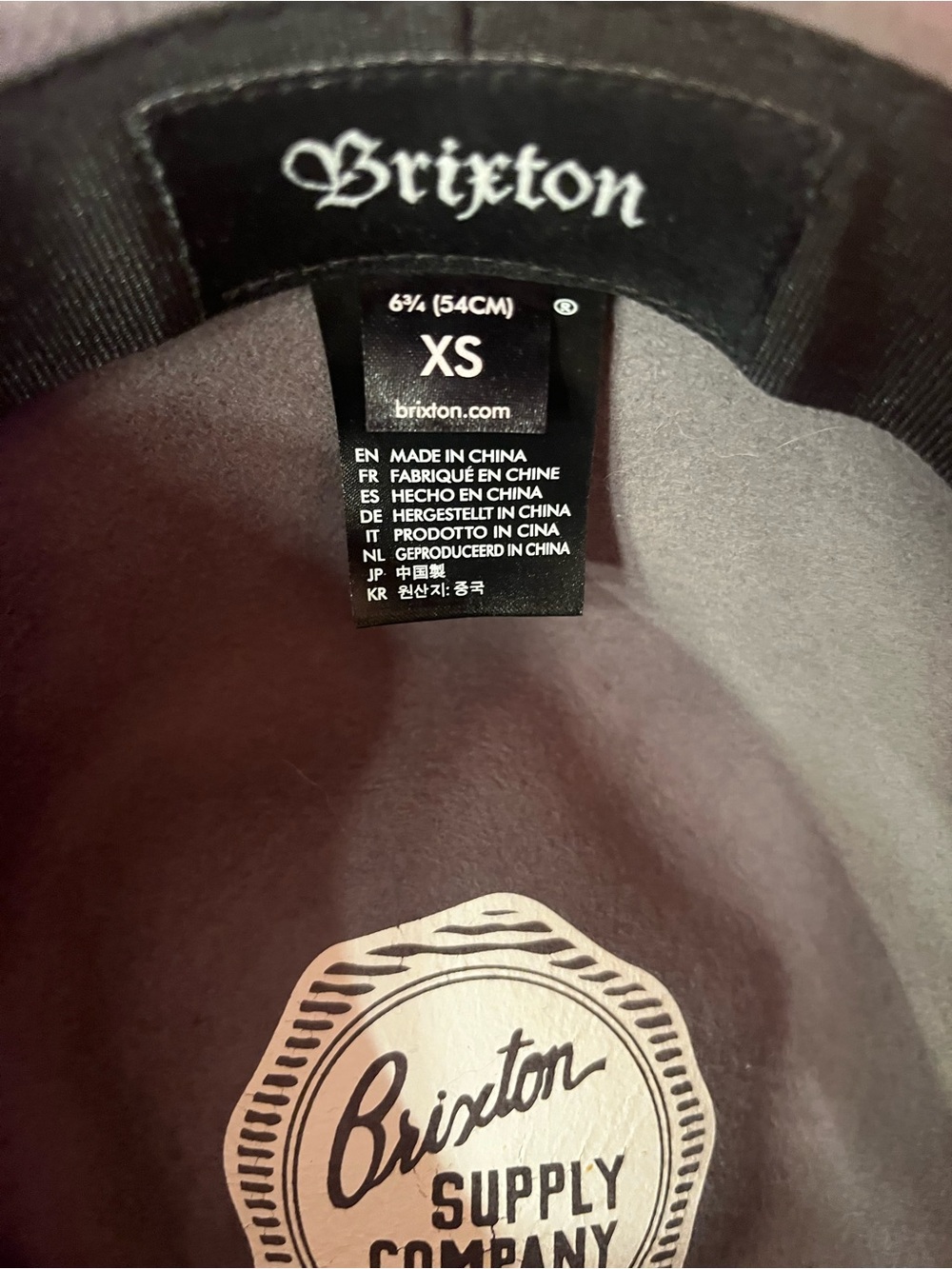 Brixton Hat- Dark Grey XS